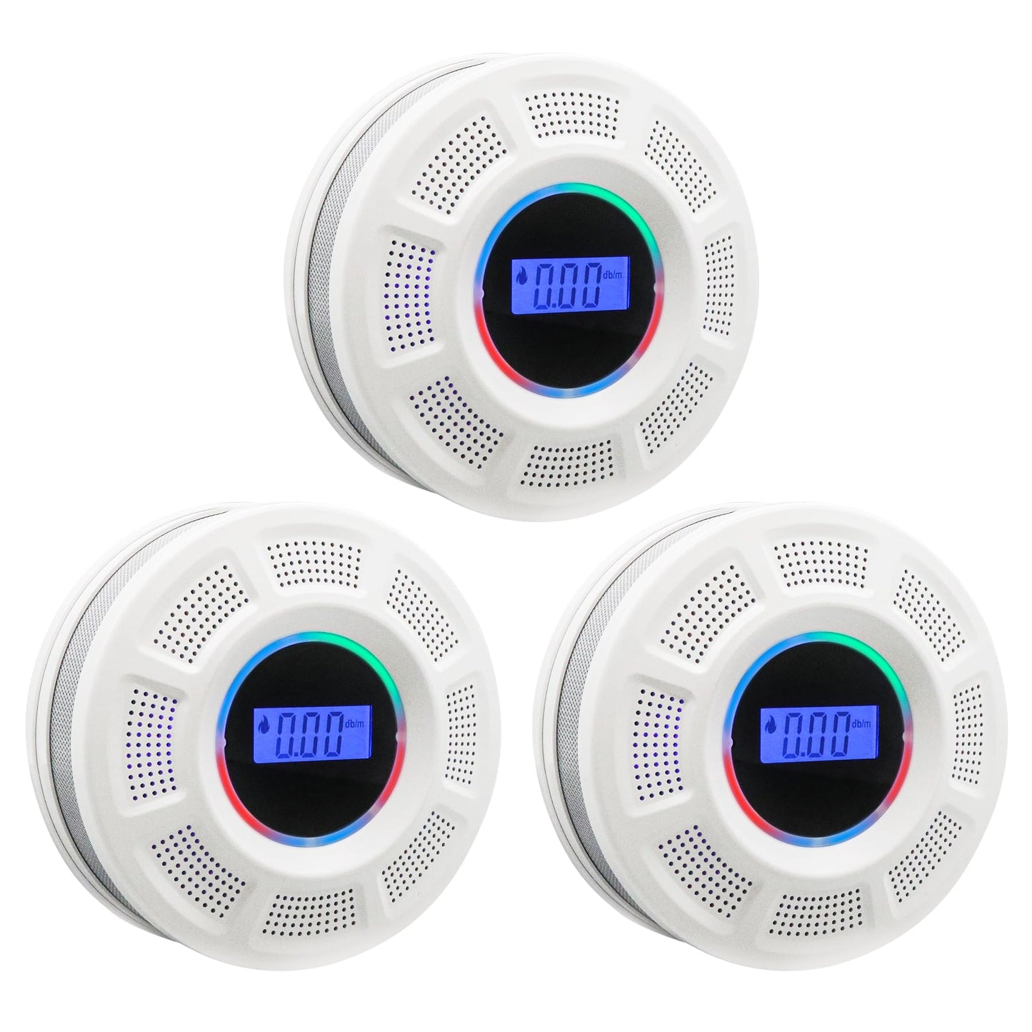 Smoke and Carbon Monoxide Detector, 2-in-1 Photoelectric Carbon Monoxide Detectors Smoke Alarm with LED Indicator, Easy Installation for Home, Bedroom, RV, Garage (3 Pack)