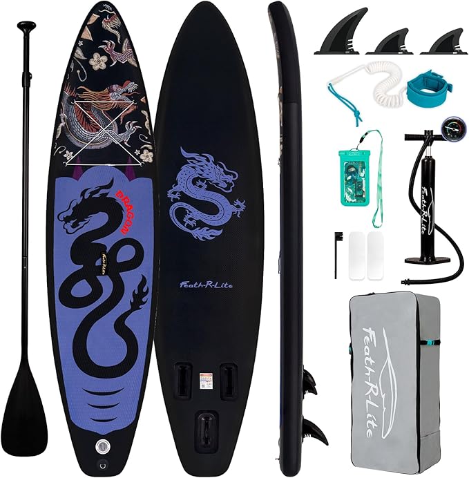 FunWater 11'/10'6" Inflatable Stand Up Paddle Board with Premium SUP Paddleboard Accessories, Wide Stable Anti-Slip EVA De...