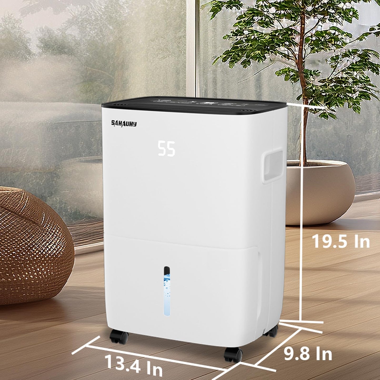 SAHAUHY 120 Pints Dehumidifier for Home Bedroom Garage Basement Stockroom and Large Room Spaces up to 6,200 Sq. Ft with Drain Hose and Water Tank