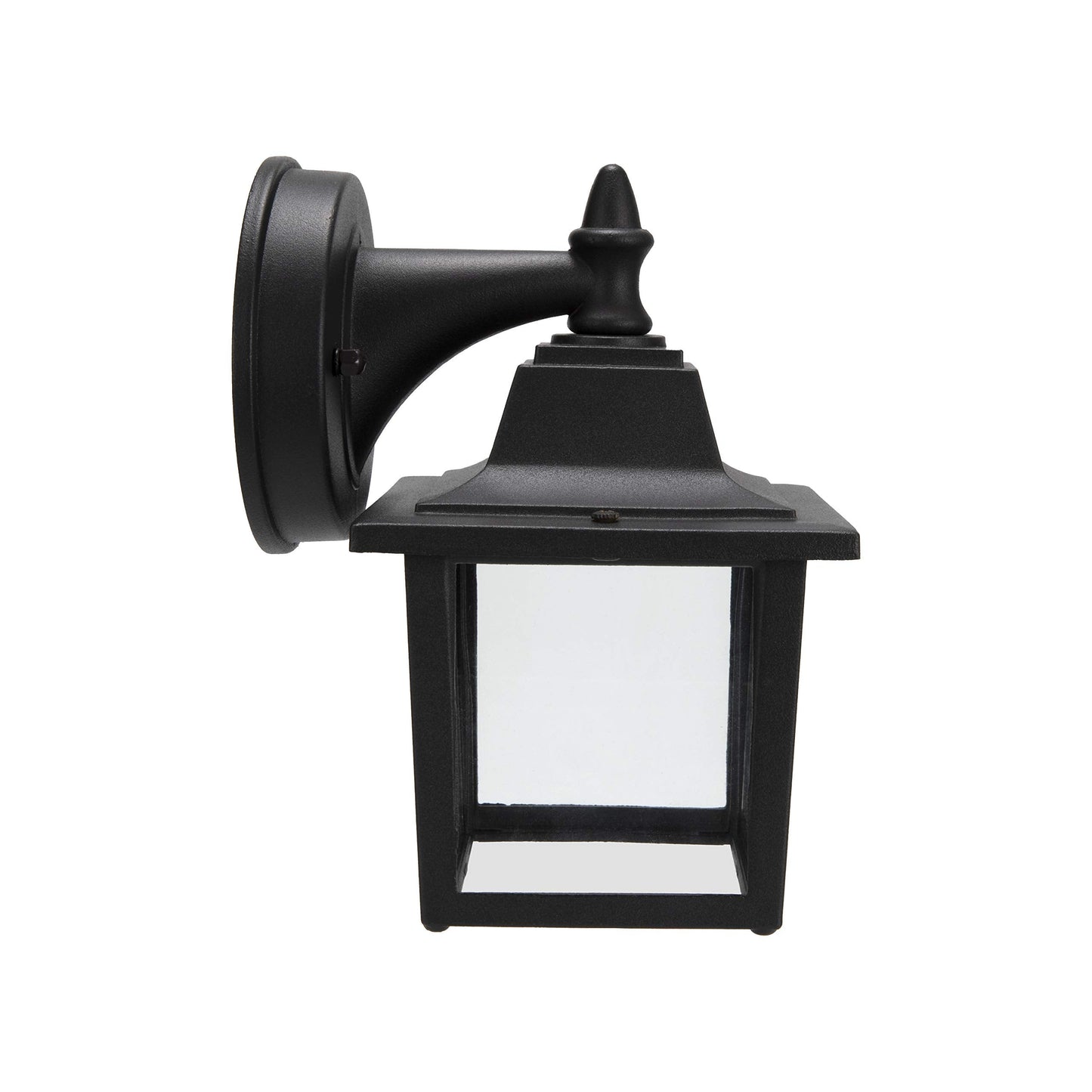 LIT-PaTH Outdoor Wall Lantern, Wall Sconce as Porch Lighting Fixture, E26 Medium Base 60W Max., Aluminum Housing Plus Glass, Bulbs NOT Included, Matte Black Finish, 1-Pack