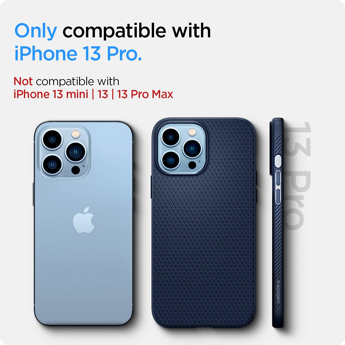 Spigen Liquid Air Designed For Iphone 13 Pro Case (2021) - Navy Blue