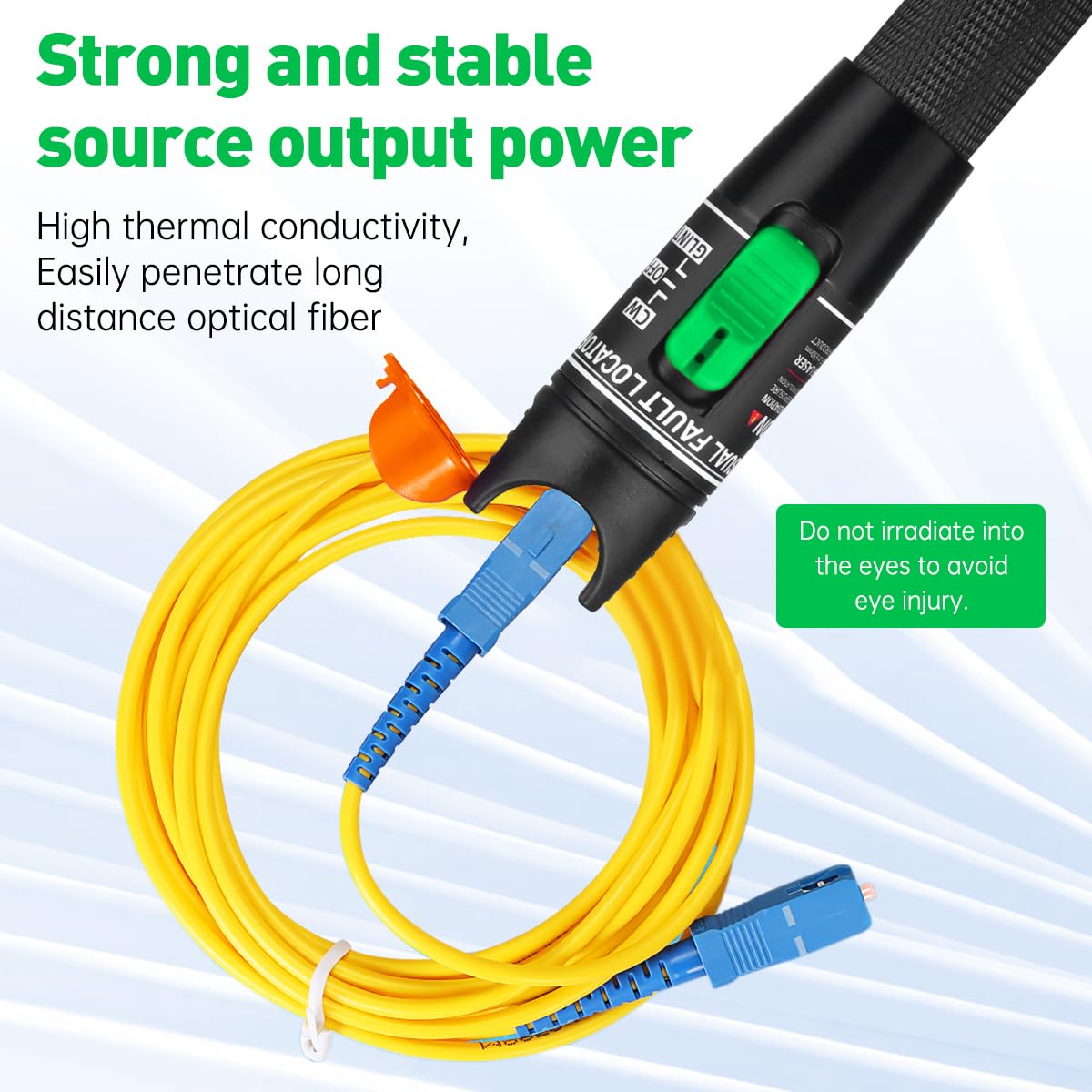 Moocci Visual Fault Locator Fiber Optic Tester - Fiber Optic Cable Tester Meter with FC to LC Adapter - Tools Tester Kit for LC/FC/SC/ST, Network Cable Test