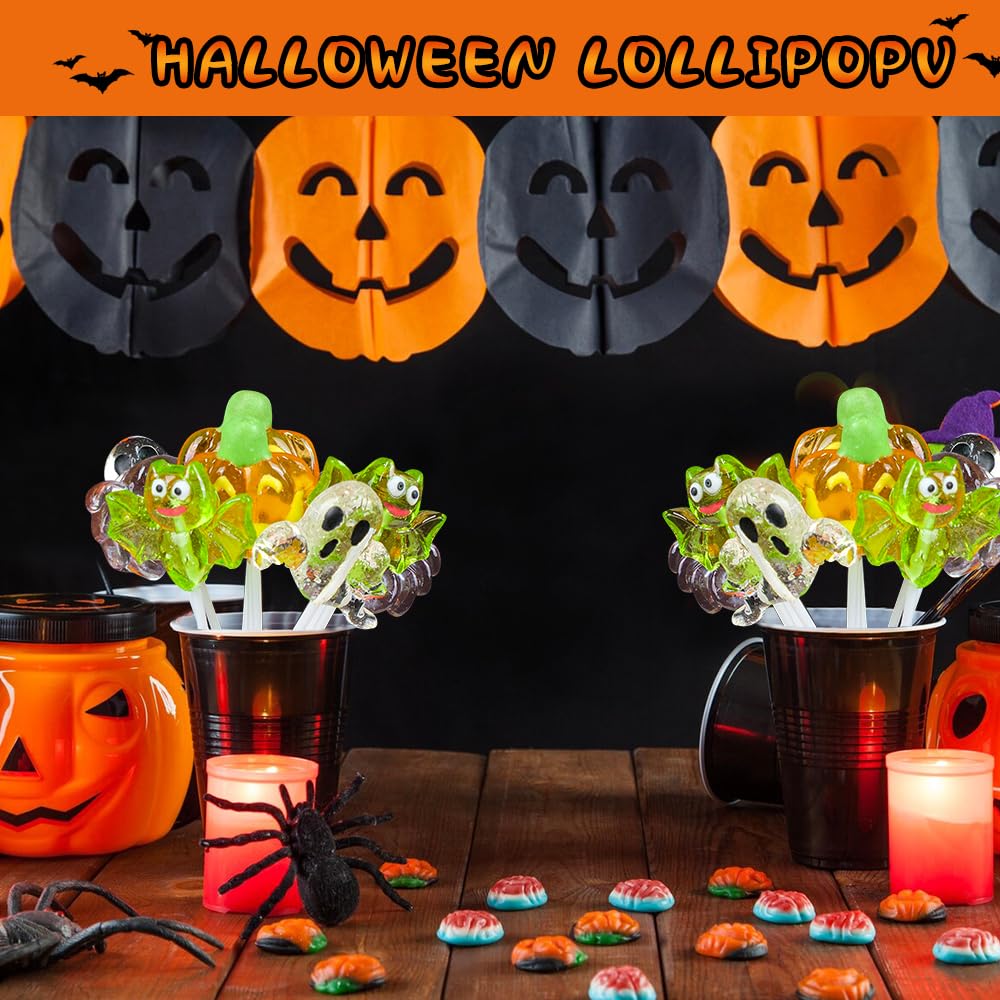 ANNICOO Halloween Trick or Treat lollipop,Individually Wrapped 28 Pack, Great for Goody Party Bag Fillers