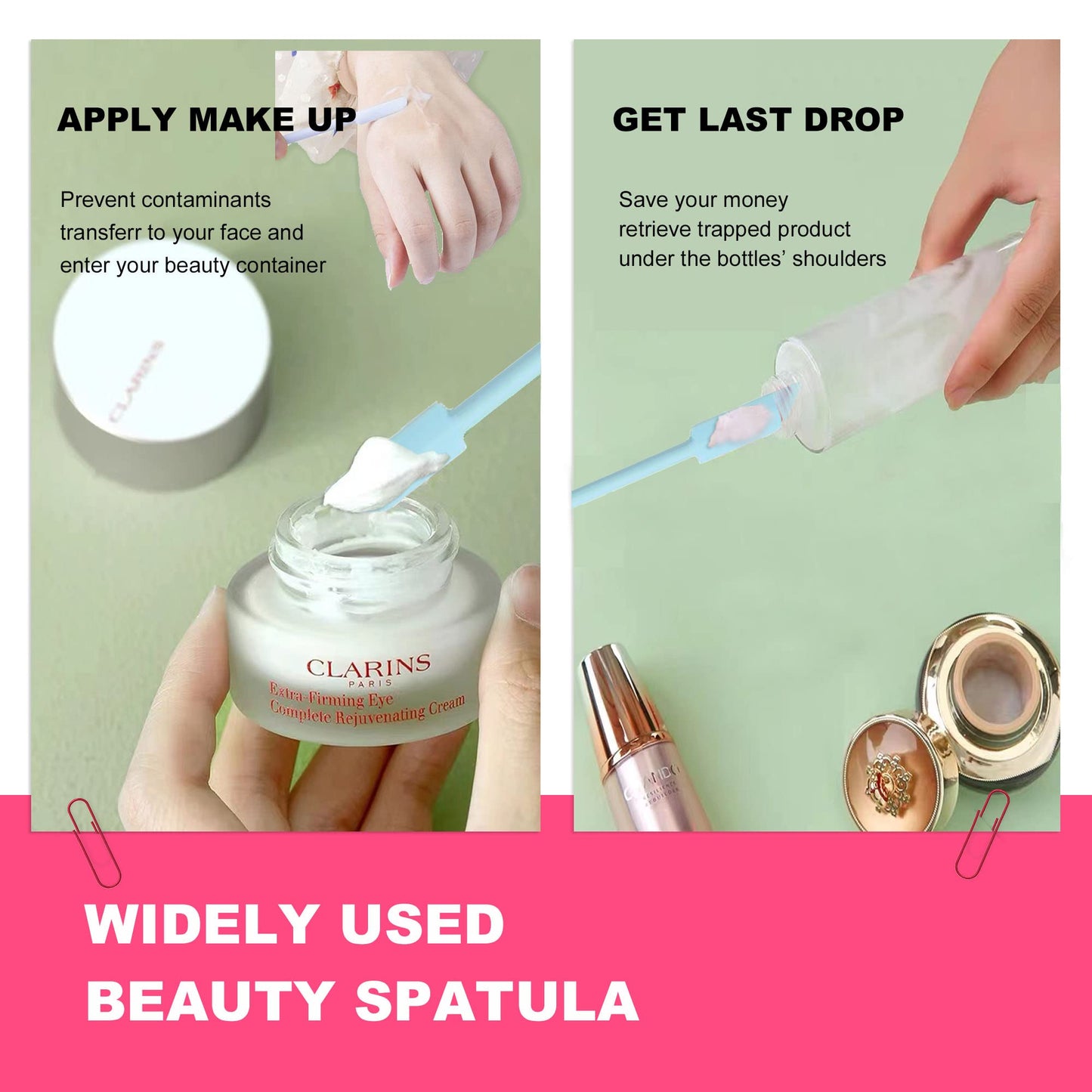 Tapeernix Beauty Spatula, 4 Pcs Small Spatula Mini Spatula for Cosmetics Lotion Makeup Spatula, Every Drop Tiny Spatula for Makeup and Kitchen Jar, Wax Waxing Body Hair Removal spatula