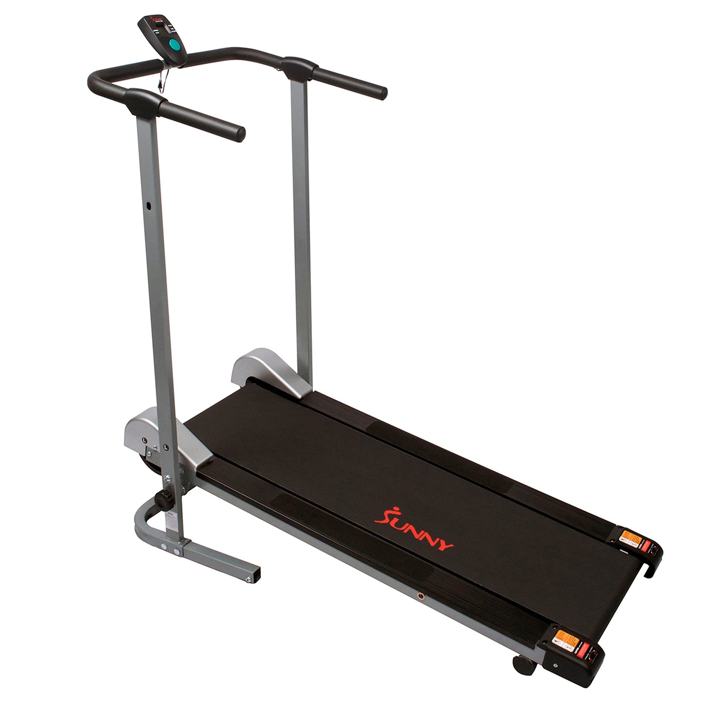 Sunny Health & Fitness Foldable Manual Walking Treadmill, Gray SF-T1407M + Home Gym Foam Floor Protector Mat