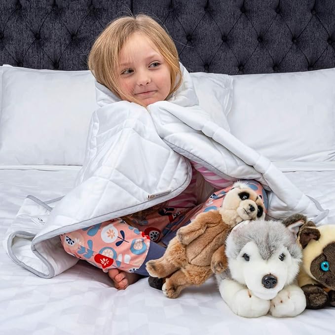 Aricove Weighted Blanket for Kids and Adults, 5 lbs, Small Weighted Blanket for Travel/Home, Soft Bamboo Viscose, 36x48 inches, Machine Washable, White