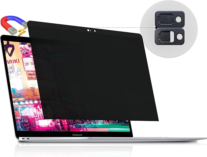 Magnetic Privacy Screen for Macbook Air 13 Inch (2018-2021, M1) / Macbook Pro 13 in (2016-2022, M1, M2), Removable Anti Blue Light Glare Filter for Mac 13In Laptop