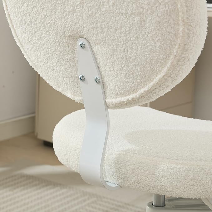 Cross Legged Office Chair for Adults, Criss Cross Office Chair with Wheels, Adjustable Meditation Chair with Lumbar Support, ADHD Desk Chair for Home Office, Ivory