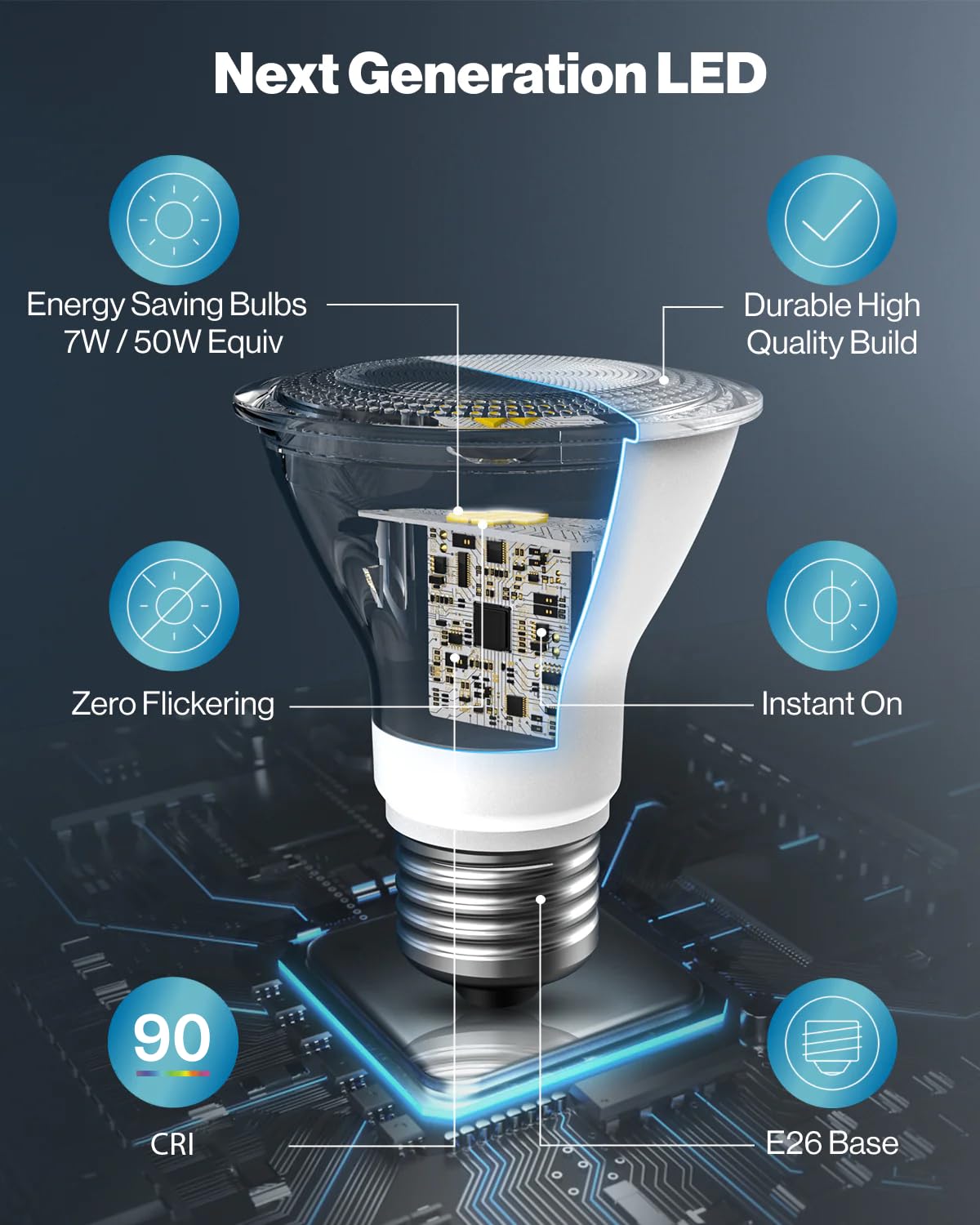 Sunco 10 Pack PAR20 LED Bulbs, Flood Light Bulb Outdoor, 500 LM, 7W (50W Equivalent), 2700K Soft White, E26 Medium Base, Dimmable, Track Lighting for Indoor/Outdoor Use, Wet Rated UL.
