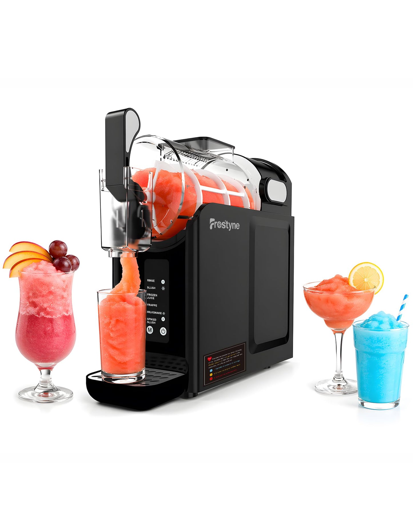 Frostyne 88oz Slushie Machine for Home with No Ice Needed, 5 Preset Programs, Self-Cleaning Function, Quiet Operation, Perfect for Making Frozen Margaritas, Milkshakes, Smoothies, Frappes,Black