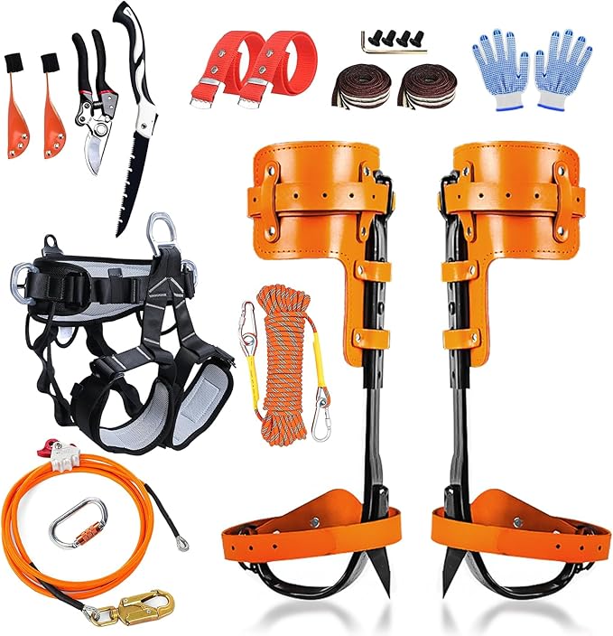 Gdsinstna Tree Climbing Spikes,Tree Climbing Gear,Tree Climbing Kit Suitable for Climbing Trees, Picking Fruits,etc
