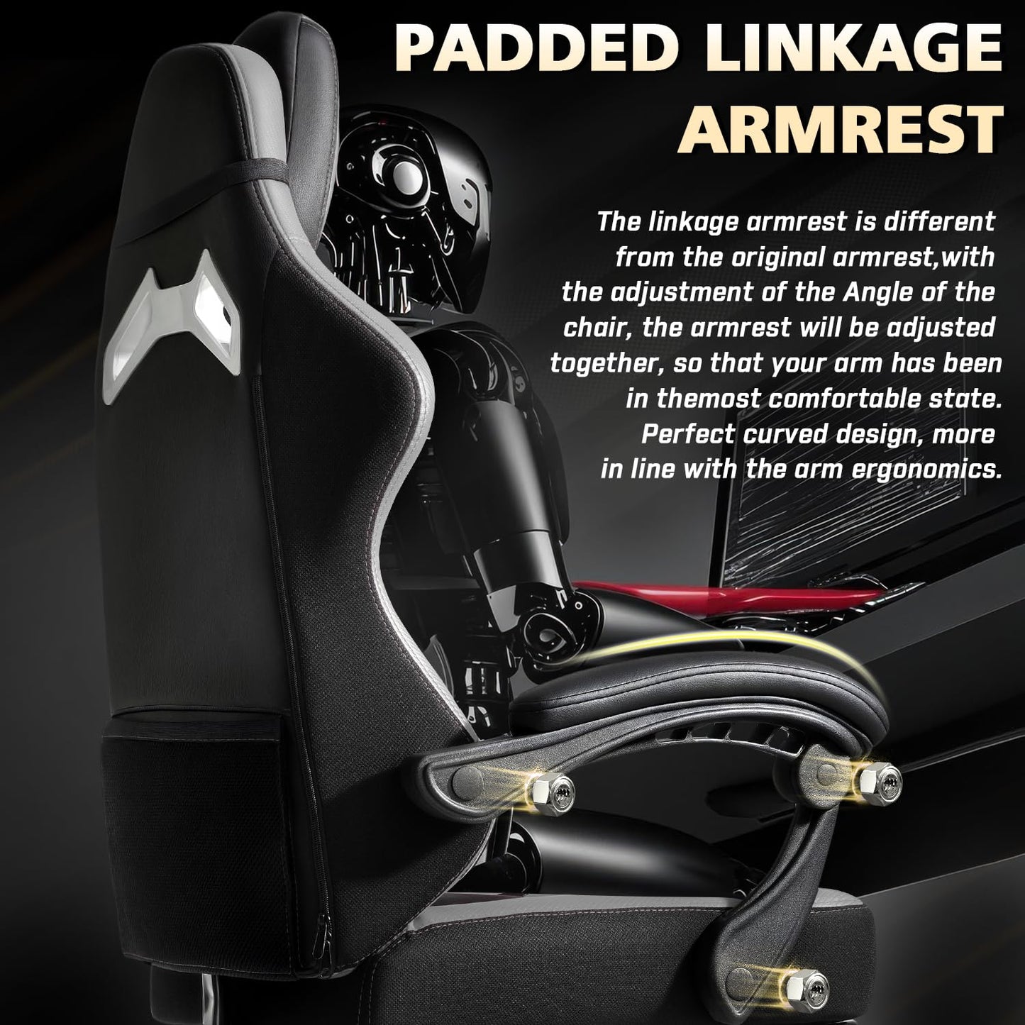 Big and Tall Gaming Chair with Massage and Pocket Spring Cushion,Gamer Chairs for Adults 400lb Weight Capacity, Video Game Chair with Headrest and Lumbar Support
