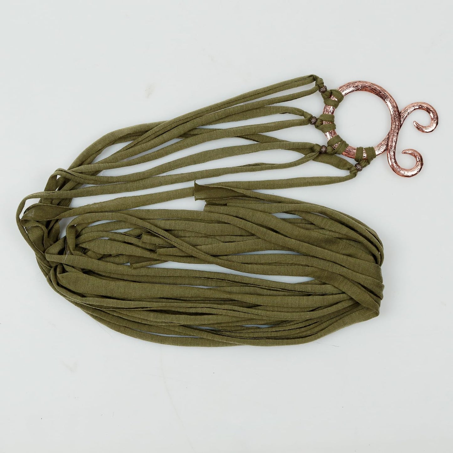 L'VOW Viking Long Rope Ring Knotted Belt Women Norse Witch Troll Cross Belt Shaman Pagan Costume(Army Green)