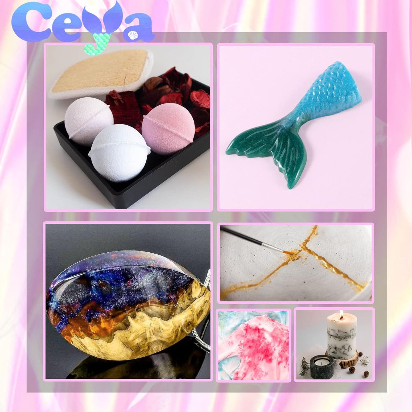Ceya Mica Powder, 5.3oz/ 150g Palace Blue Pearlescent Effect Colorant Pigment Powder for Epoxy Resin, Tumblers, Slime Bath Bomb, Soap Dye, Slime, Candle, Resin Crafting, Paint, Jewelry, Nail Polish