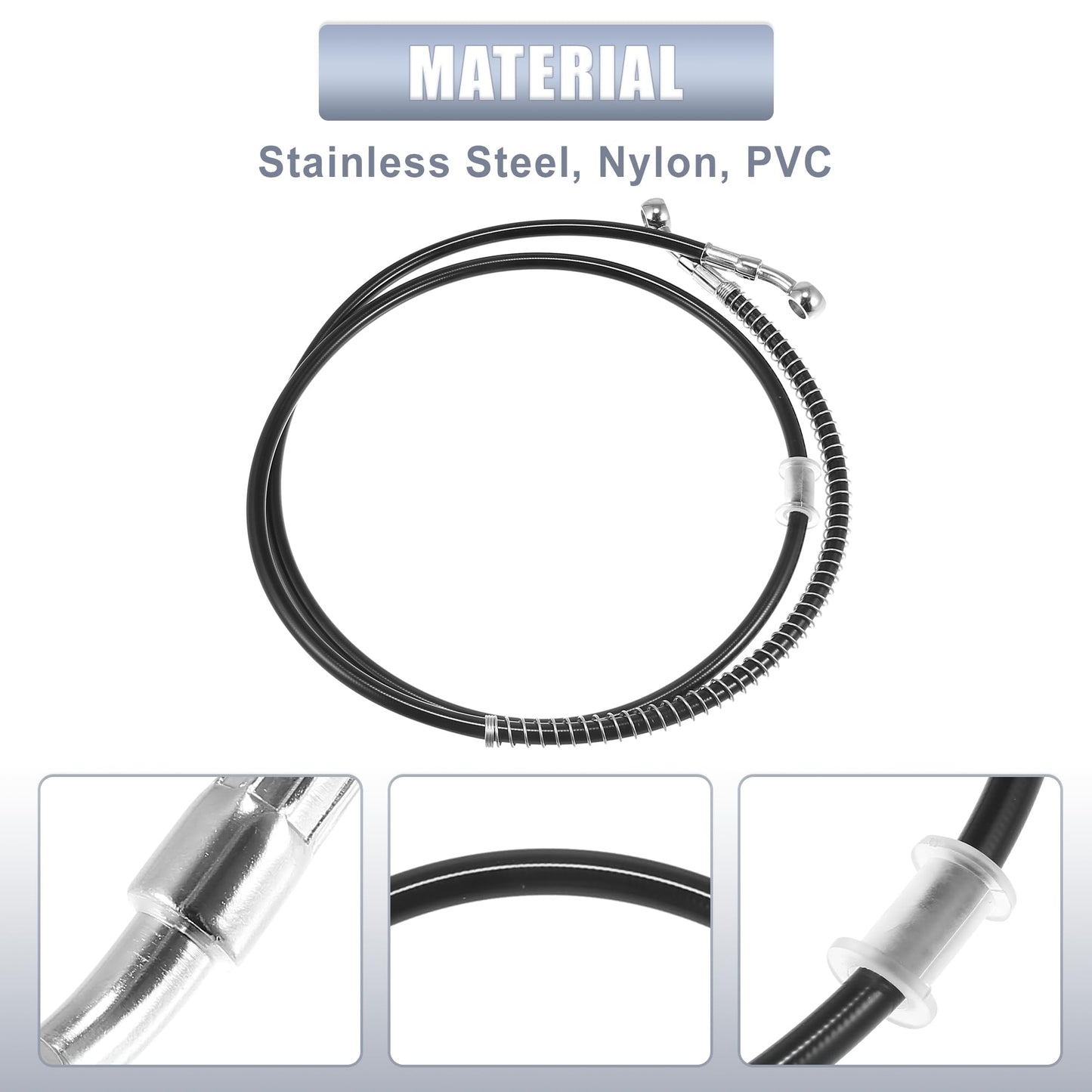 Motoforti 55.12 Length 10Mm Id Motorcycle Hydraulic Brake Line Oil Hose Pipe Stainless Steel Braided Cable For Atv Motocross Spo