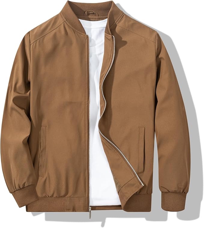 XiaoYouYu Men's Bomber Jacket Fashion Stylish Lightweight Windbreaker Spring Fall Casual Jackets for Men