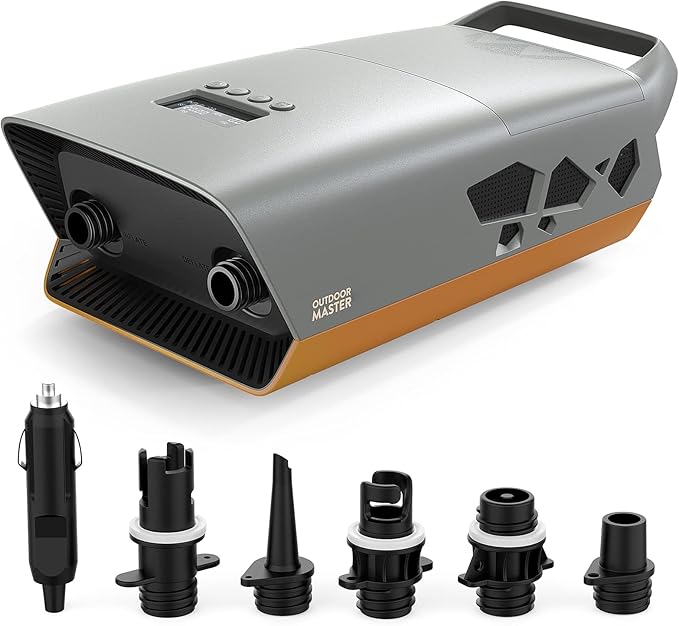 OutdoorMaster 20PSI High Pressure SUP Air Pump, The Cachalot 2 Mini Paddle Board Pump, Intelligent Dual Stage Inflation & ...