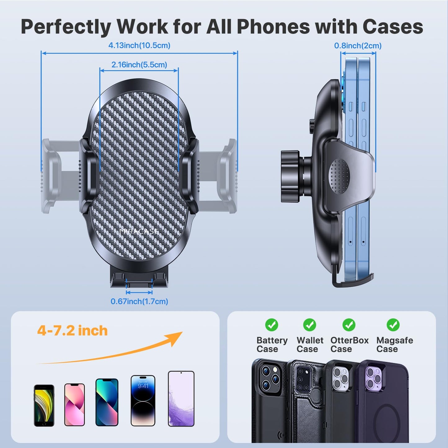 Miracase Phone Holders For Your Car With Metal Hook Clip, Air Vent Cell Phone Stand Car Mount, Universal Automobile Cradle For G