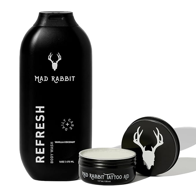 Tattoo Aftercare Bundle – Tattoo Balm & Refresh Body Wash – Gently Cleanses & Hydrates Skin – Clean Ingredients for All Skin & Ink Types