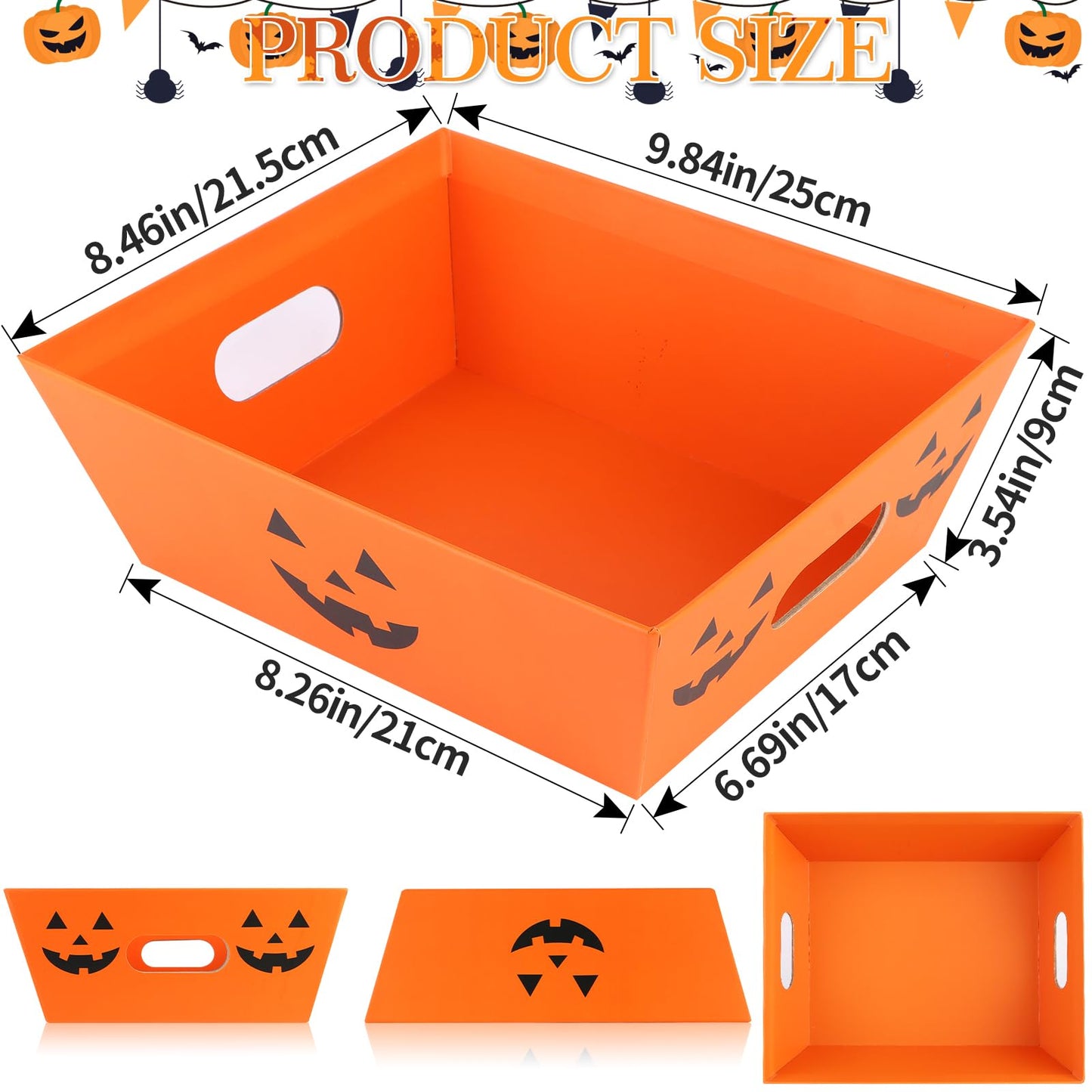 Kolewo4ever 36Pcs 12 Pack Halloween Basket Boo Basket Set 8x10inch Pumpkin Baskets for Gifts Empty to Fill with Baskets Empty Bags Pull Bows for Halloween Holiday