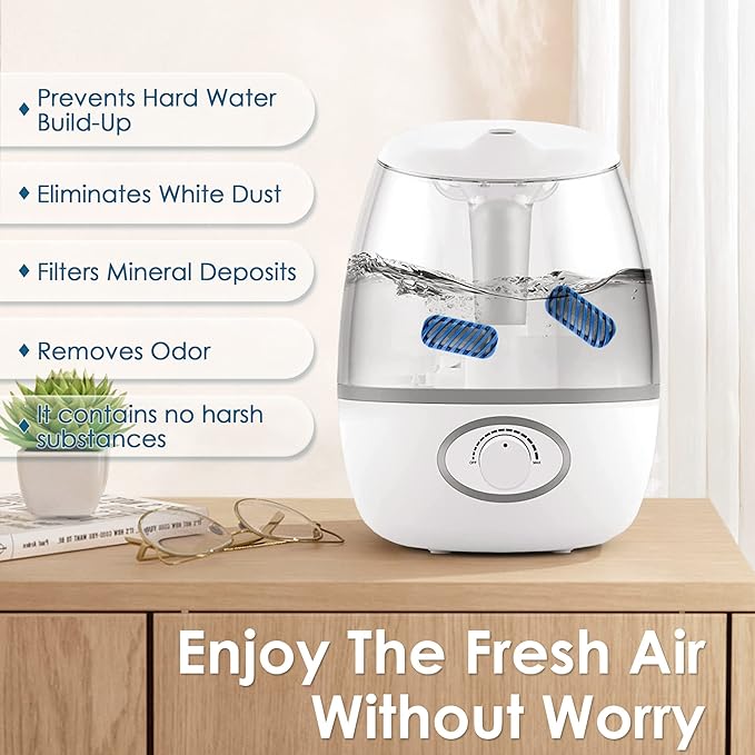 20X Humidifier Demineralization Cartridge Compatible with Most Humidifiers Replacement for Ultrasonic Humidifier Tank Cleaner Fish | Prevents Hard Water Build-Up | Eliminate White Dust