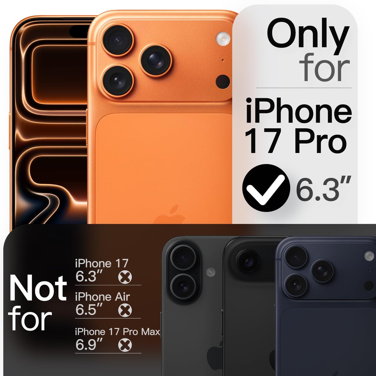 Jetech Slim Case For Iphone 17 Pro 6.3-Inch, Ultra-Thin Lightweight Minimalist Phone Cover With Camera Lens Protection, Matte An