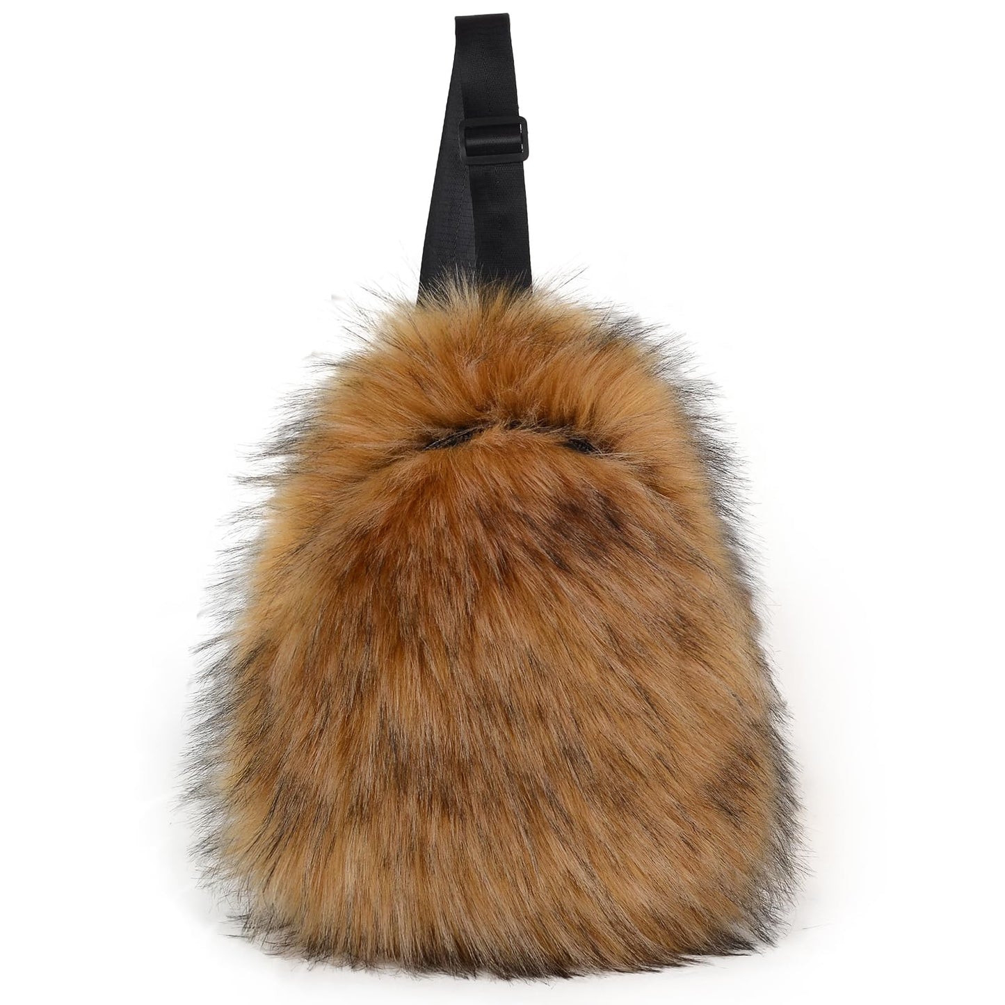 WOVOIE Sling Bag for Women Crossbody Chest Bag Cute Purse Fuzzy Fur Bag Ideal for Outdoor Hiking Trips (brown)