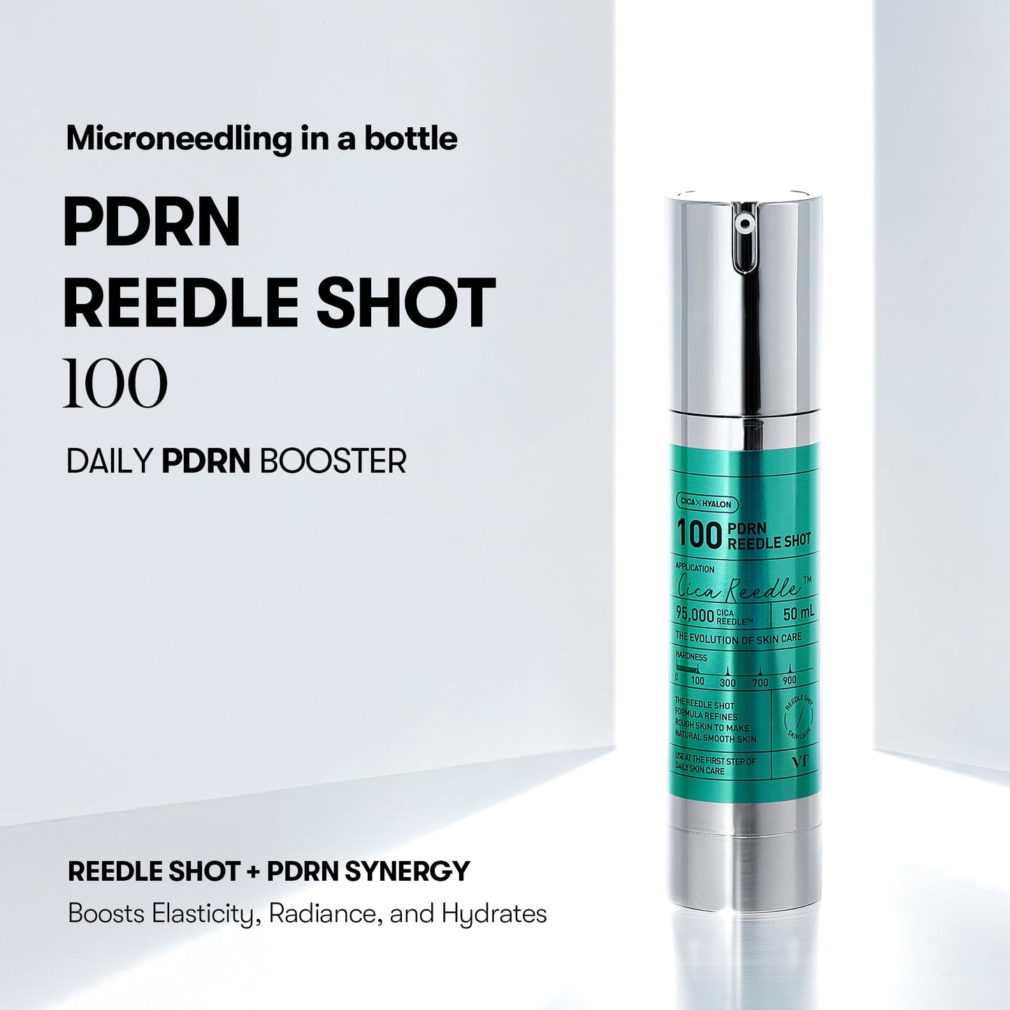 VT COSMETICS PDRN Reedle Shot 100, Spicule Microneedling Serum, Vegan PDRN, Centella Asiatica, Hyaluronic Acid, Exfoliating & Pl