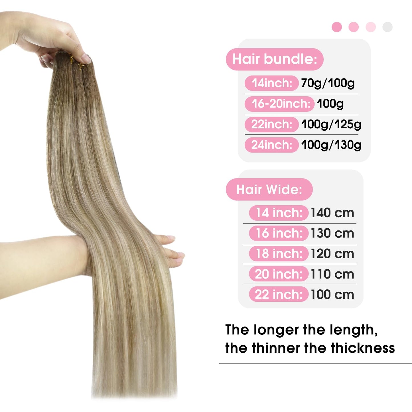 YoungSee Balayage Weft Human Hair Extensions Medium Brown to Platinum Blonde Balayage Huamn Hair Weft Extensions Balayage One Pi