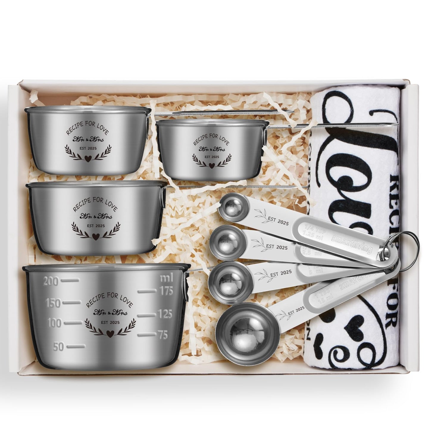 Wedding Gifts for Couples 2025,Engagement Gifts for Couples,Mr and Mrs Gifts,Cool Bridal Shower Gifts for Bride to Be,Bride Gifts Measuring Cups and Spoons Set for Newlywed Couple