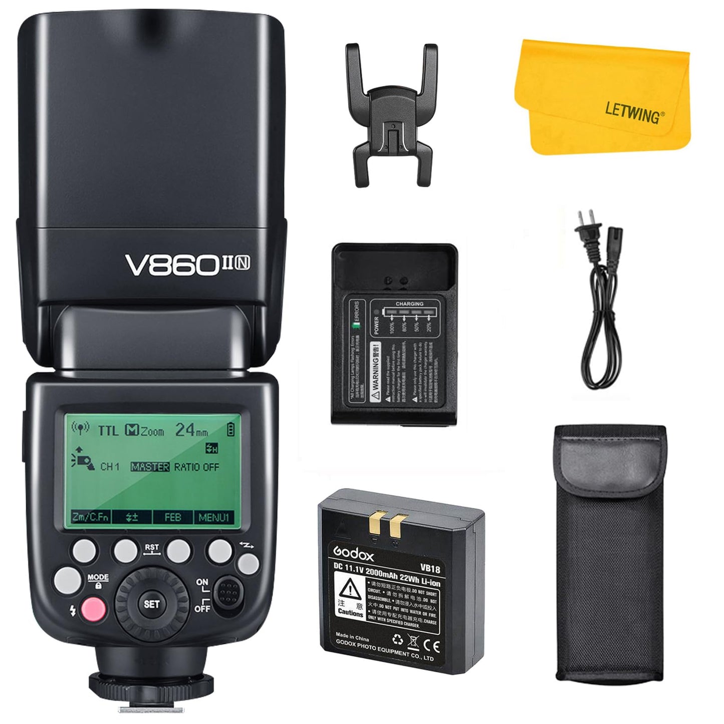 Godox V860Ii-N 2.4G Ttl Li-On Battery Camera Flash Compatible For Nikon D800 D700 D7100 D7000 D5200 D5100 D5000 D300 D300S D3200