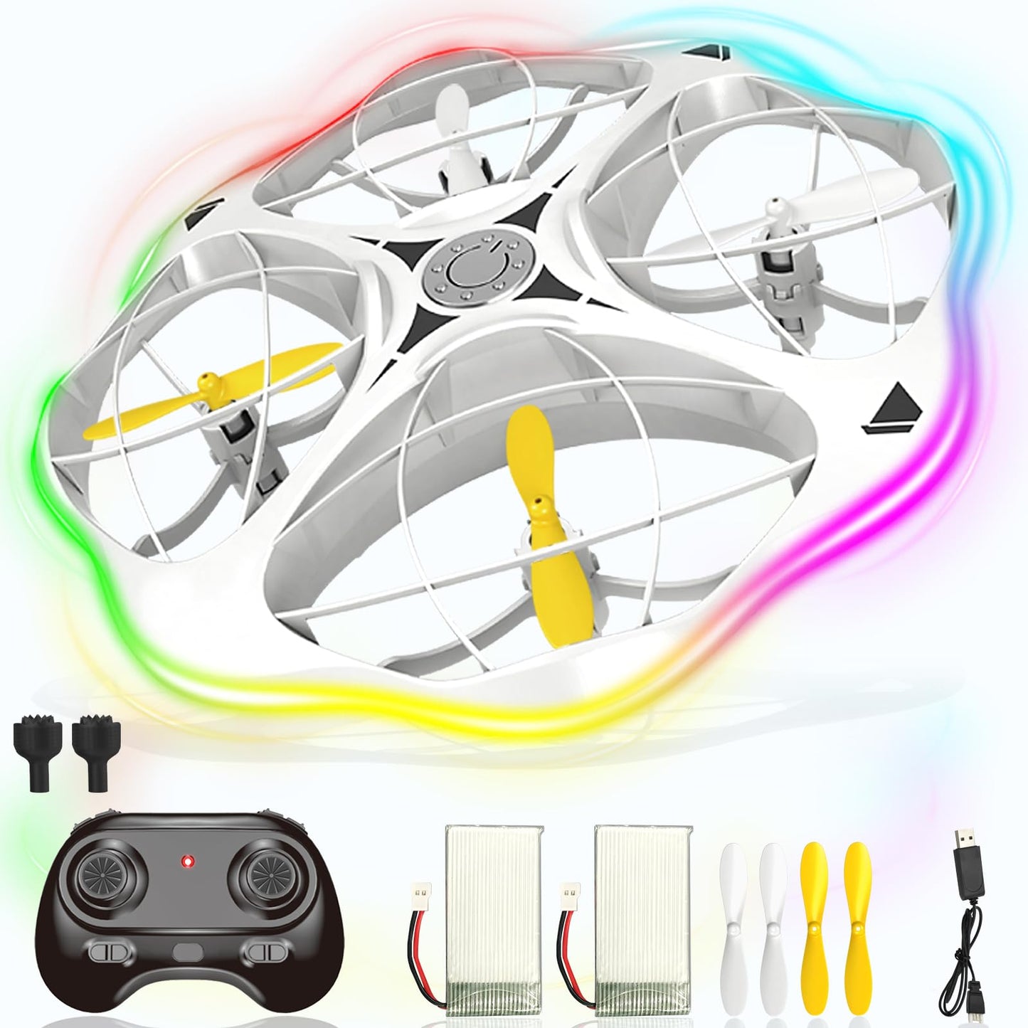 Lawfig Mini Drone for Kids and Beginners, 2024 RC Plane Helicopter Quadcopter Aircraft with Coolful RC Light, Remote Control Airplane with 360° Flip, Surround Flight, Kids Gift Toys for Boys and Girls