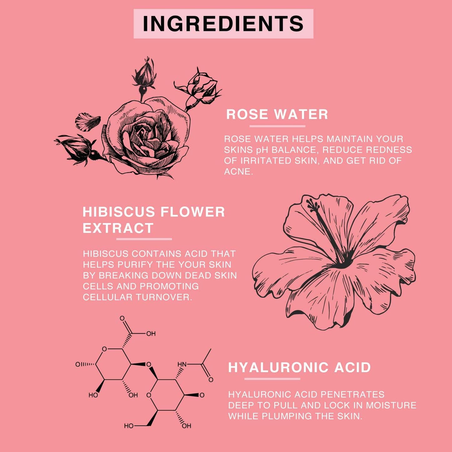 BEAUTE DE PROVENCE Rose Water Spray for Face & Body Refreshment with Moisturizing Hyaluronic Acid and Hibiscus water | Instant H