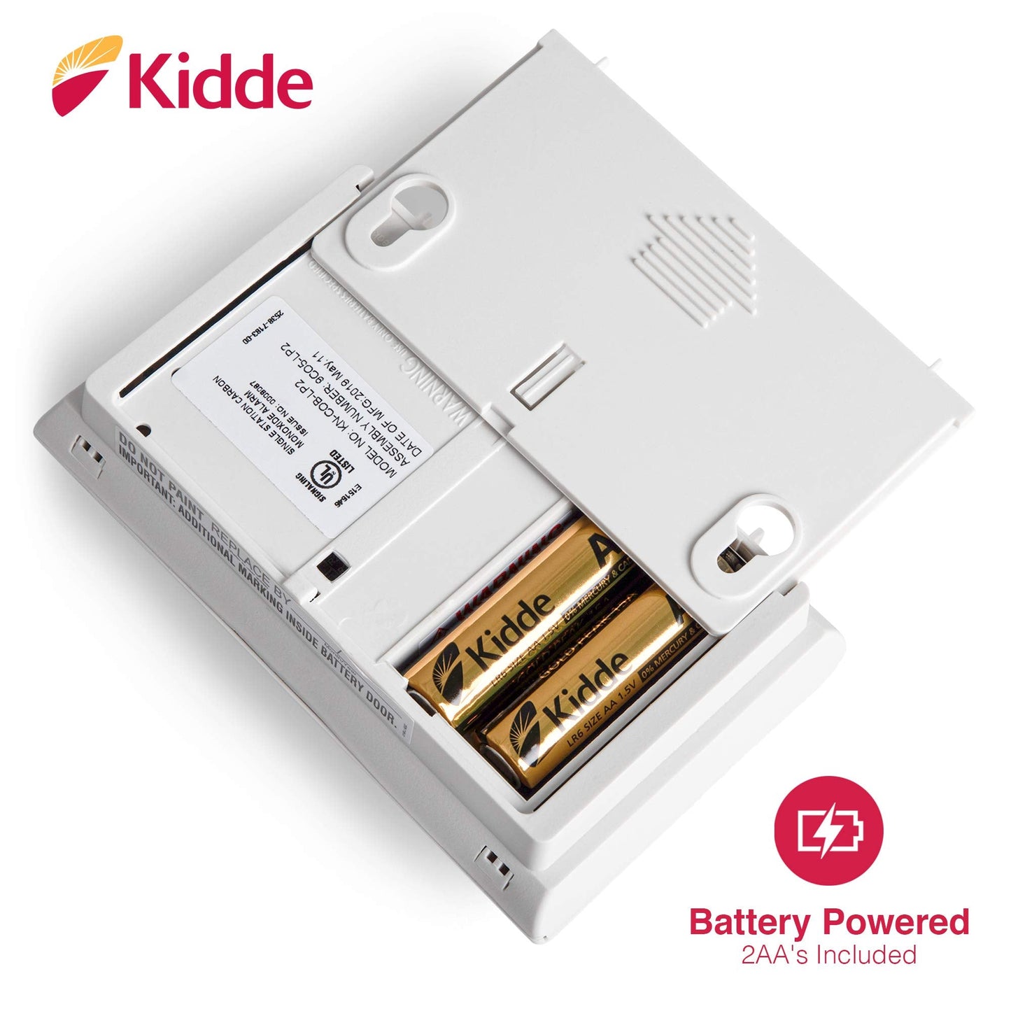 Kidde Carbon Monoxide Detector, Battery Powered CO Alarm with LEDs, Test-Reset Button, Low Battery Indicator, Portable