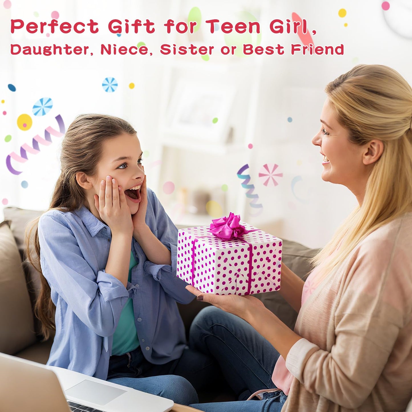Birthday Gifts for Teen Girls & Women – Cute Aesthetic Pink Gifts, Girly Gift Box for Her, Preppy Gift Set for Sister, Best Friend, Daughter or Niece
