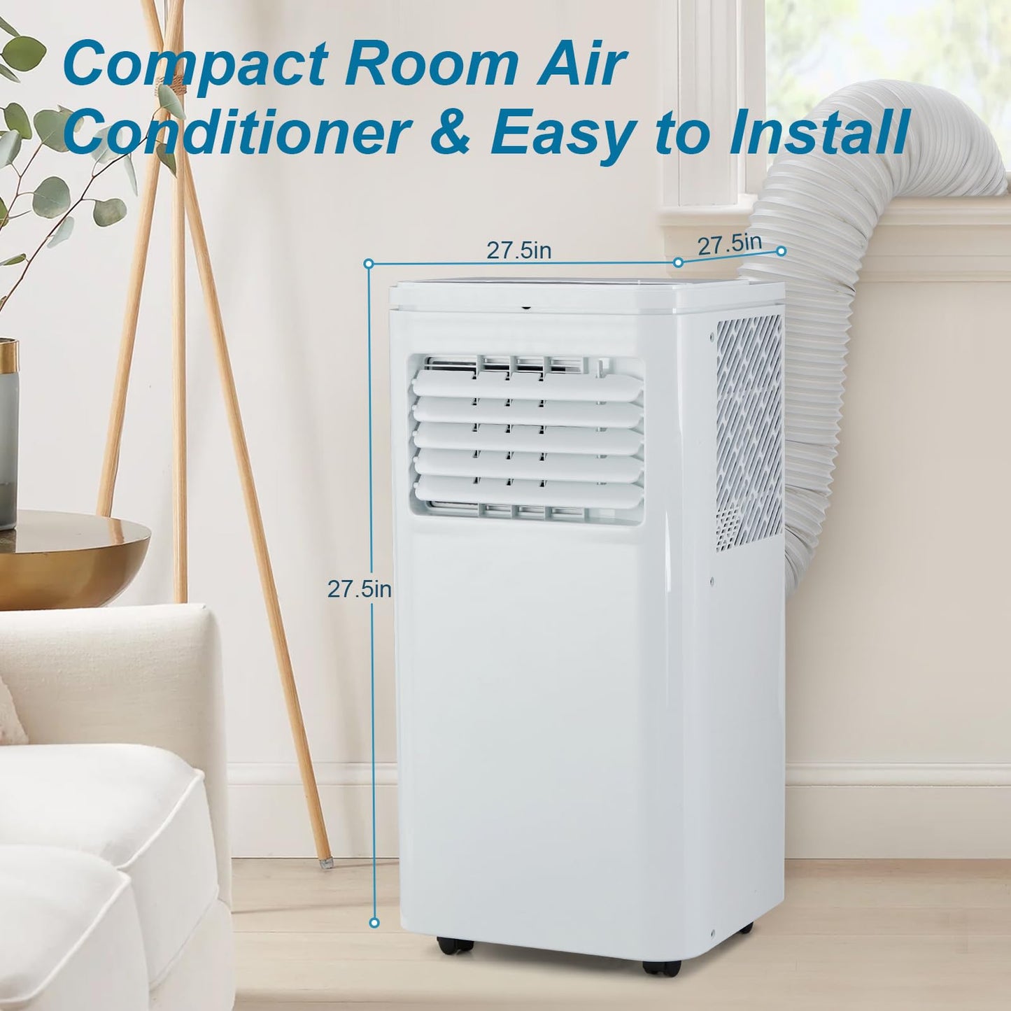 10,000 BTU Portable Air Conditioners, 4-in-1 Modes Up to 450 Sq.Ft., Portable AC Unit with Cool, Fan, Dehumidifier, Sleep, 24H Timer, Remote & Installation Kit, for Bedroom