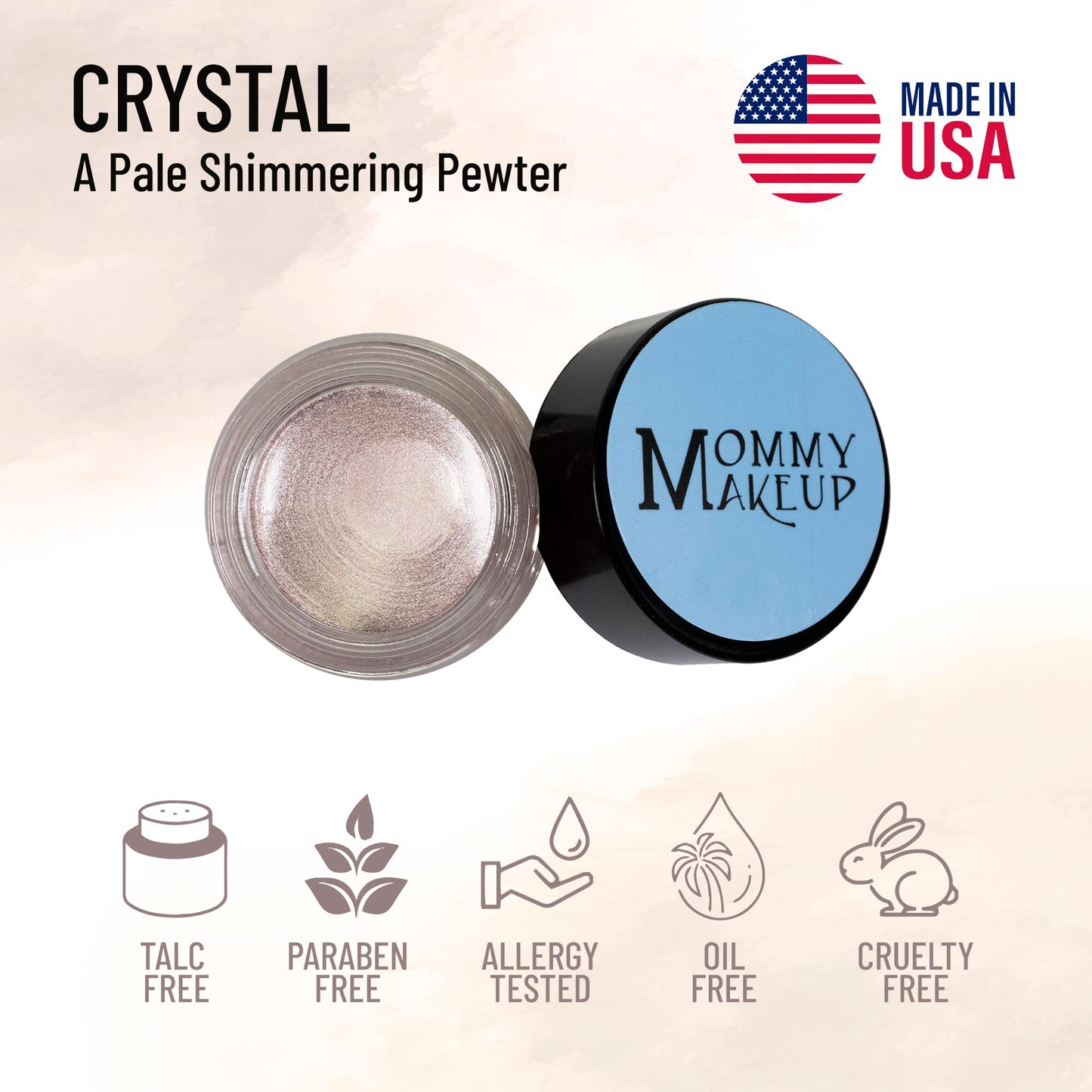 Mommy Makeup Any Wear Creme Eyeshadow - Waterproof, Crease-Proof, Long Lasting, High Pigment, Oil-free - Cream to Powder for Eye