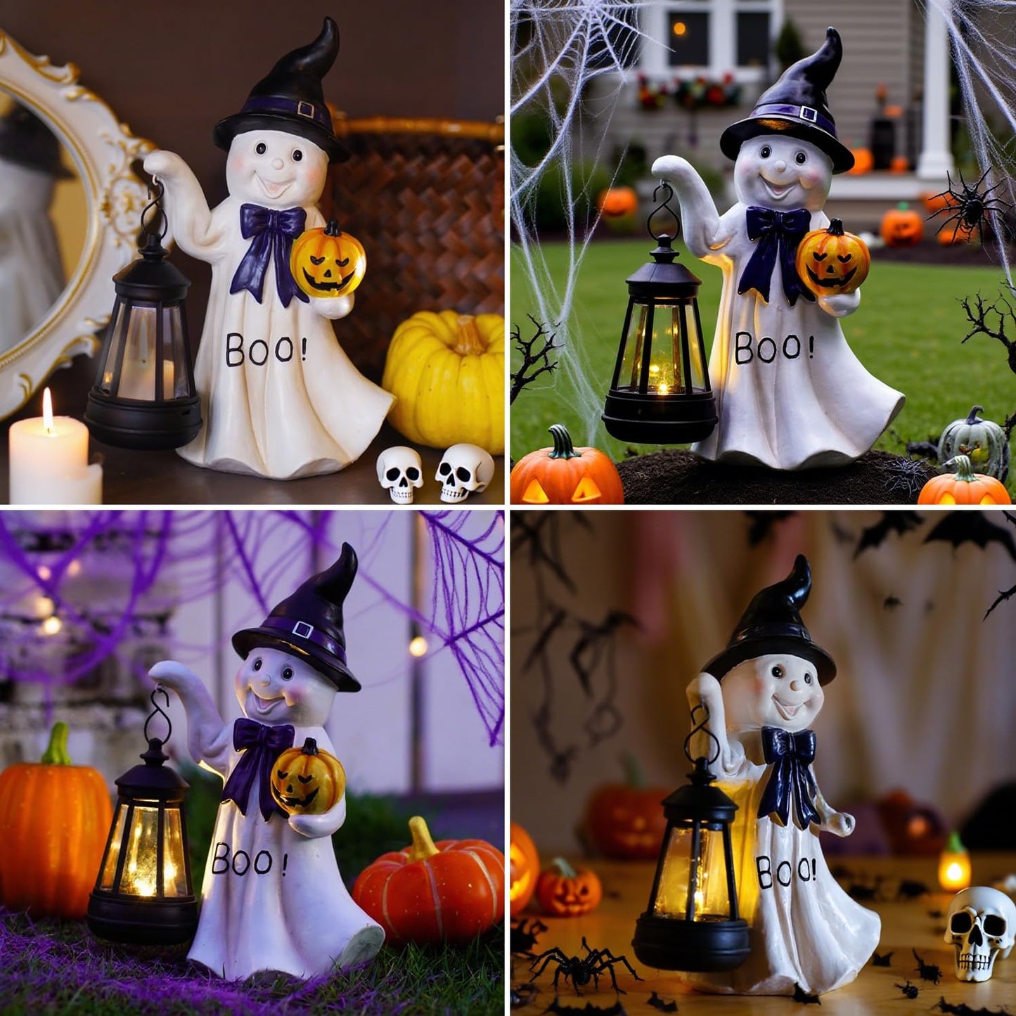 Halloween Decoration Ghost Solar Lantern Outdoor - Cute Halloween Decor for Garden Home Patio Balcony : Unique Gifts for Holiday Decorations