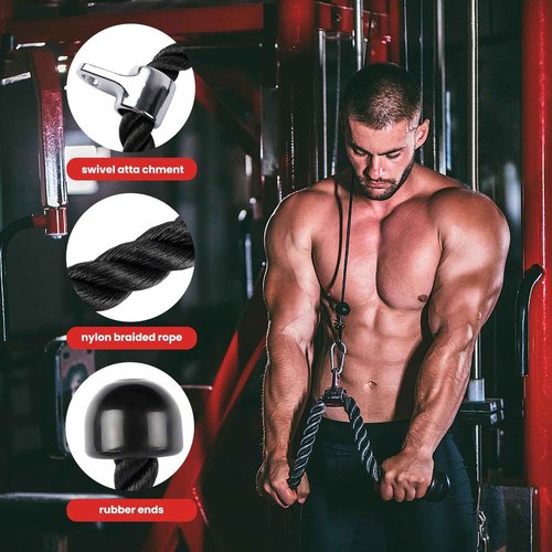 HUCOVIN LAT Pulldown Attachments Pulley System Gym Tricep Rope Pull Down Training Cable Machine LAT Pulldown Machine for Home Gym