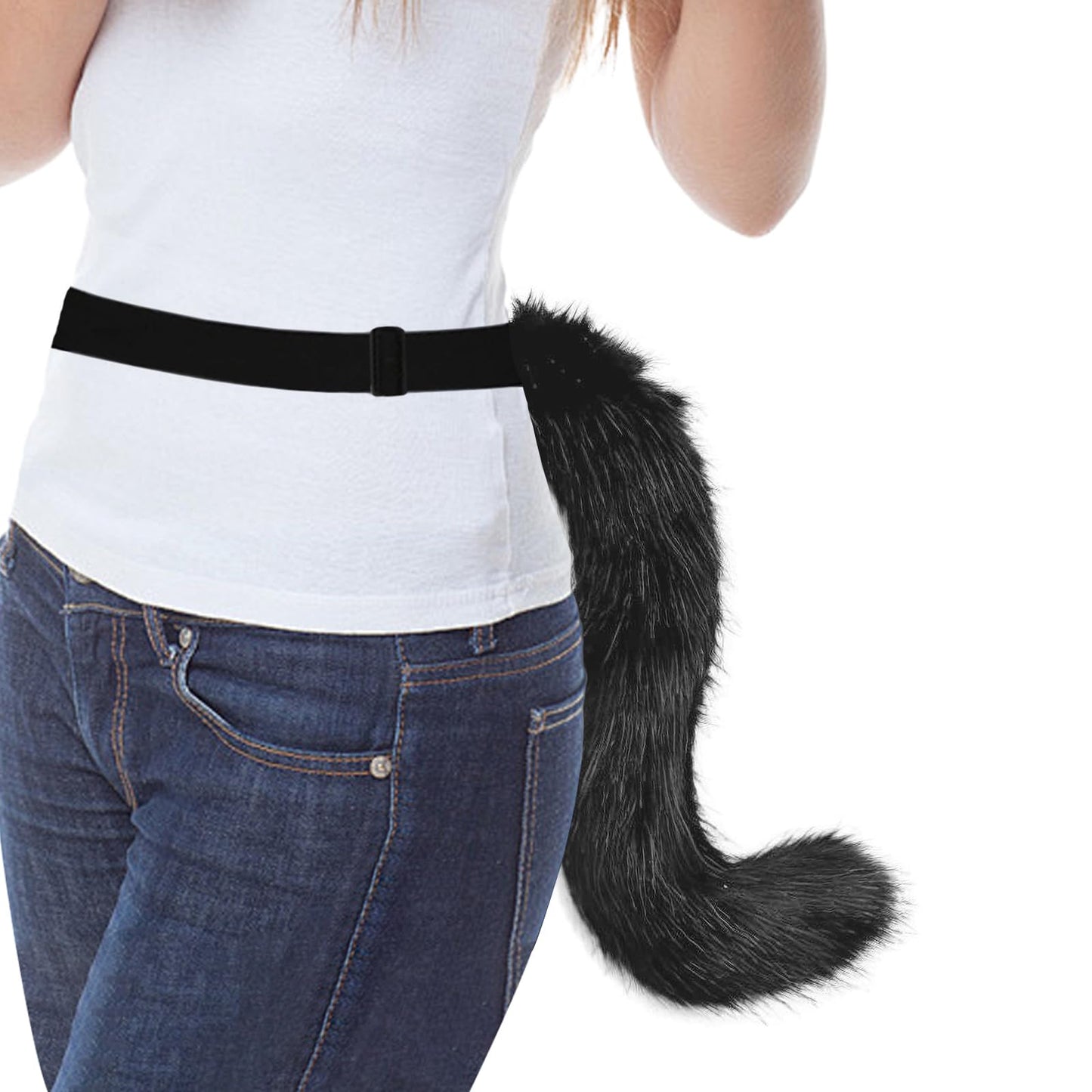 COSYEARS Faux Fur Fox Tail Cat Mask Paw Gloves and Leather Choker Costume Accessories Set for Halloween Cosplay Parties
