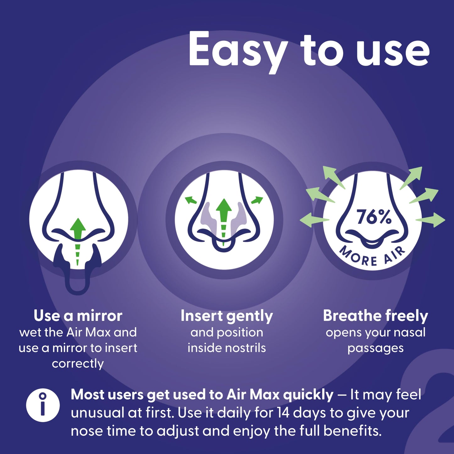 AIRMAX Nasal Dilator for Breathing - 76% More Airflow - Anti snoring Devices - Nostril Opener - Congestion Relief and snoring Solution - 1x Medium Orange