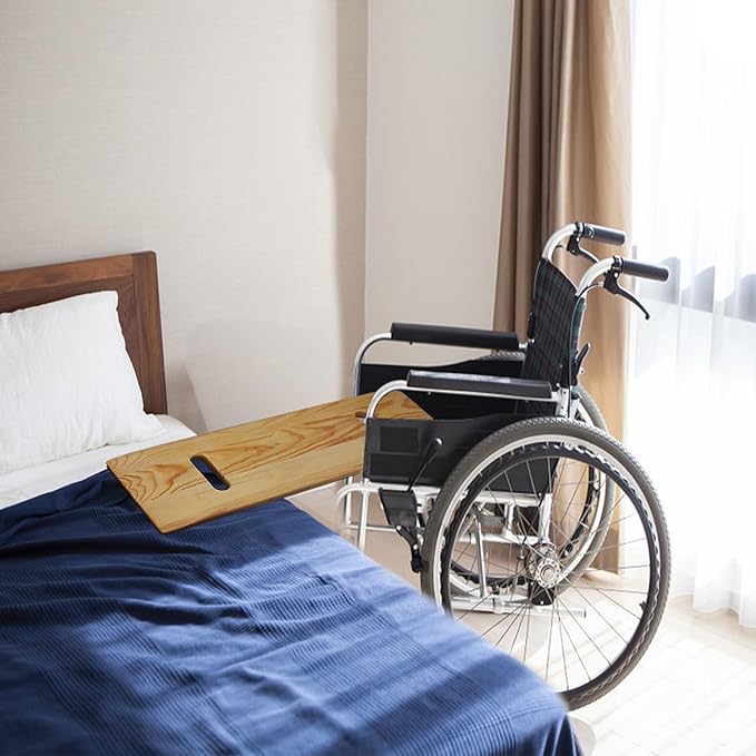 Slide Transfer Board with Handles,FSA Eligible,Made of Heavy-Duty Wood,Mobility Aid for Senior and Handicap,Load Capacity Up to 500 lbs,24×8×0.75" (24 * 8 * 0.75)