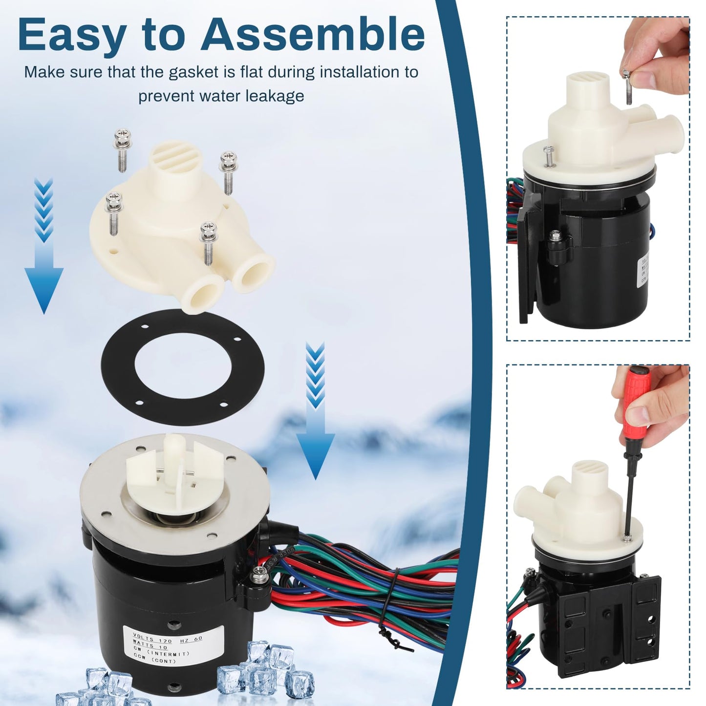 Replacement for Hoshizaki PA0613,APTA92P10WD1 Water Pump,Hoshizaki PA0613 Pump Motor Assembly with Better Sealing & Lower Noisy Includes Capacitor