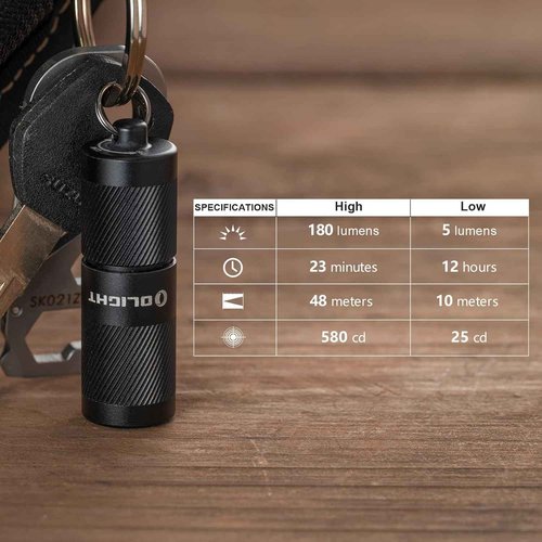 OLIGHT Baton 4 Rechargeable EDC Flashlight, 1300 Lumens Bundle with I1R 2 Pro EOS 180 LMS Keychain Light