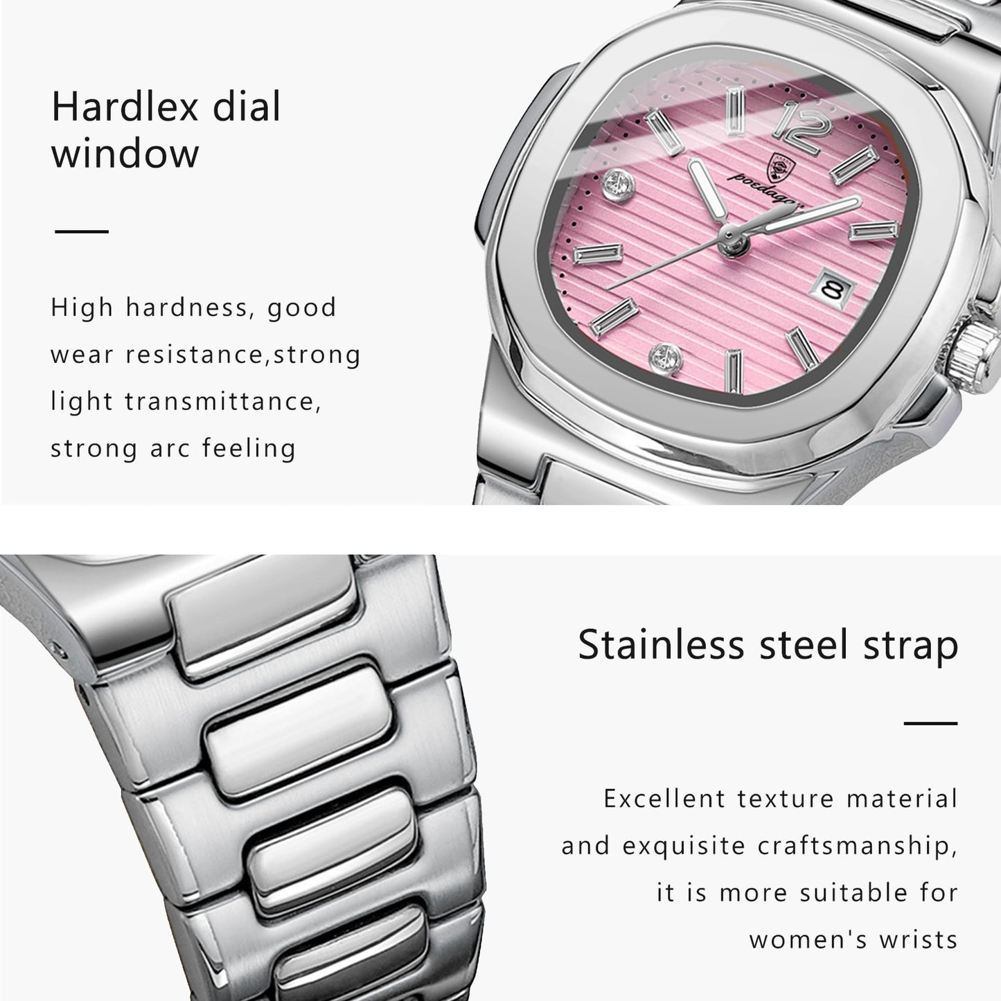 TIMGUX Watch for Women Business Dress Analog Quartz Two Tone Stainless Steel Waterproof Luminous Date Luxury Casual Wrist Watch