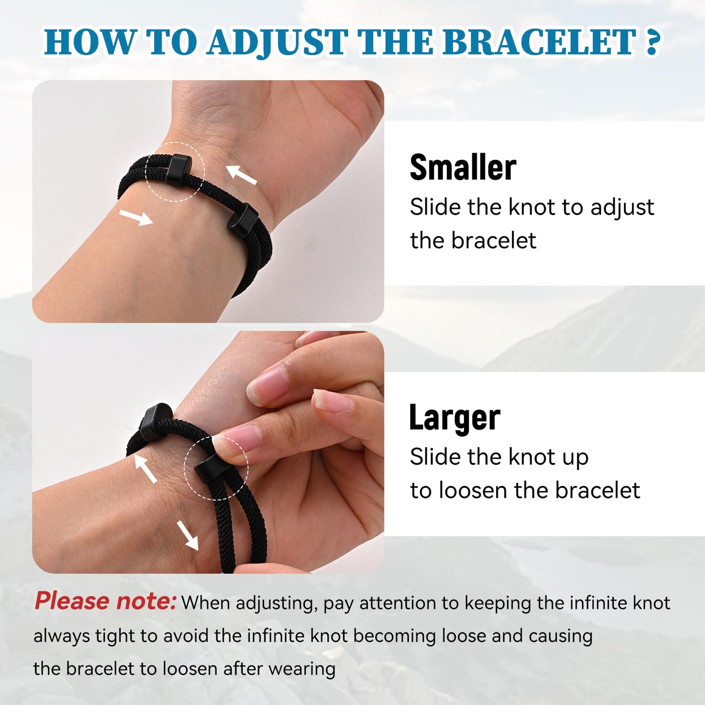 Love Knot Bracelet Gifs for Boyfriend - Handmade Braided Cord Rope Bracelets for Men,Black String Bracelet with Infinity Knot Anniversary Birthday Gifts for Him Teen Boyfriend from Girlfriend