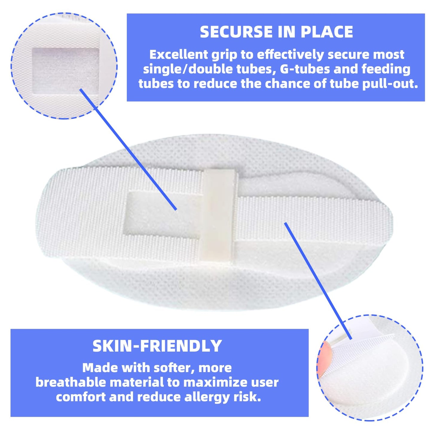 20Pcs Foley Catheter Stabilization Device, Catheter Tube Holder, Adhesive Catheter Urinary Leg Bag Legband Holder Catheter Supplies for Single/Double Tube, G Tube and Feeding Tube in Place