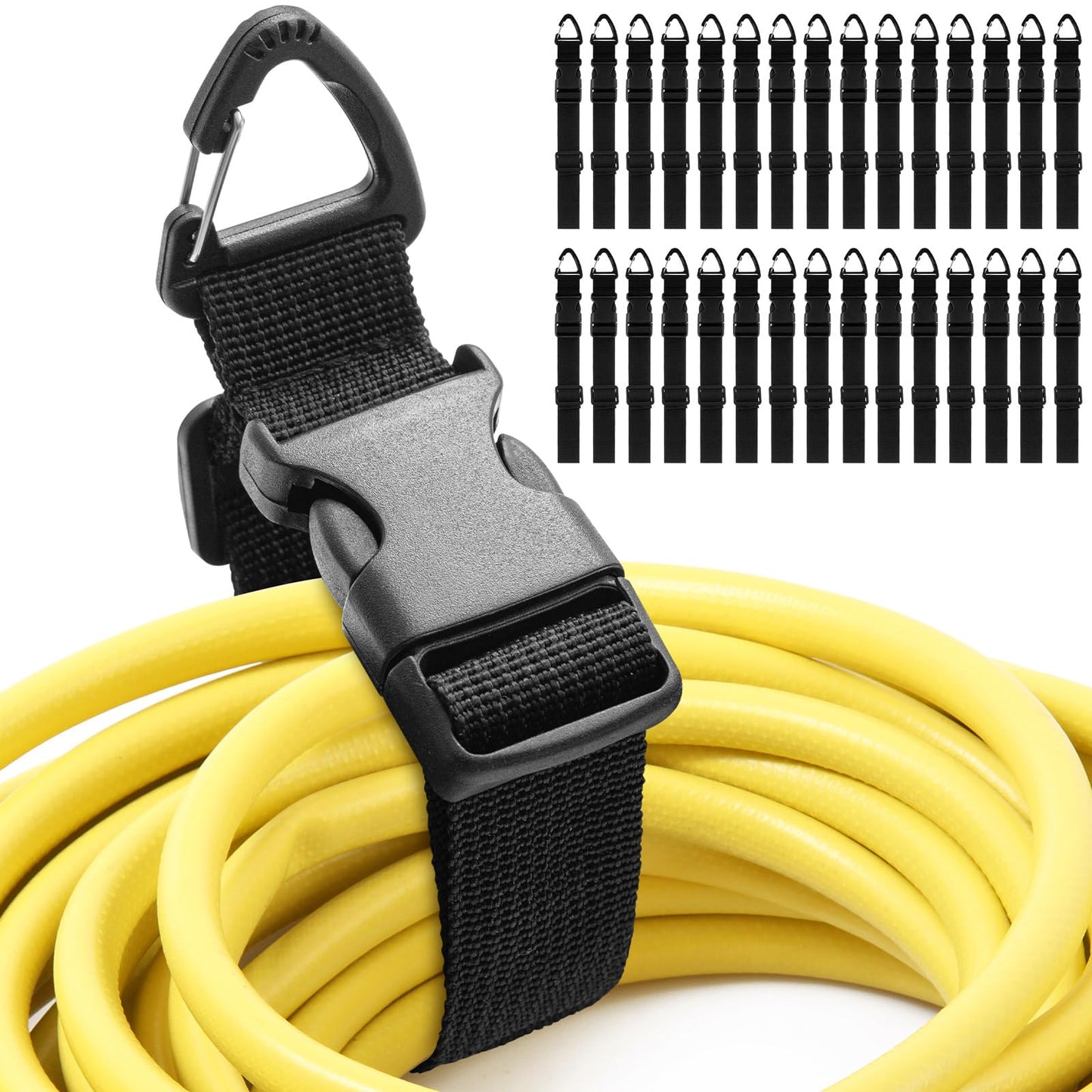 Wowangce 30 Pack 17 Inch Adjustable Extension Cord Holder Organizer with Triangle Clips for Garage Organization and Storage Heav