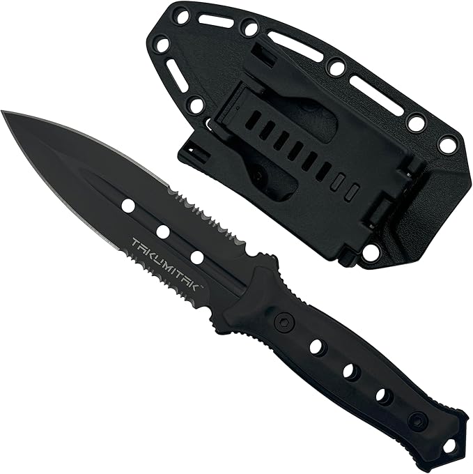 TAKUMITAK Hunting Survival Knife 9" Full Tang Fixed Blade Knives Camping Gear with Extra Set of FRN Handle Scales, MOLLE C...