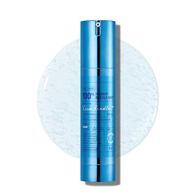 VT COSMETICS Hydrop Reedle Shot 100 Serum with Hyaluronic Acid & Hydrating Exosome Microneedling Formula, Korean Skin Booster, 1.69 fl oz(50ml)